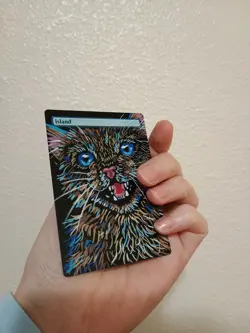 Hand Painted MTG Island Kitten Alter - Image 4