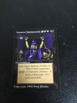 1994 Magic the Gathering Middle Ages Sticker: Necromancer Banned - Image 1