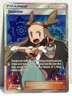 2019 NM Pokemon Jasmine Ultra Rare Trainer Full Art Holo 177/181 SM-Team Up Card - Image 1