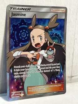2019 NM Pokemon Jasmine Ultra Rare Trainer Full Art Holo 177/181 SM-Team Up Card - Image 2