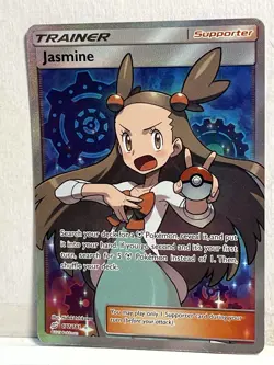 2019 NM Pokemon Jasmine Ultra Rare Trainer Full Art Holo 177/181 SM-Team Up Card - Image 3