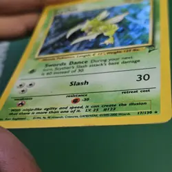 Pokemon TCG Scyther 17/130 Holo Rare Card 1999 Base Set 2 - Image 2