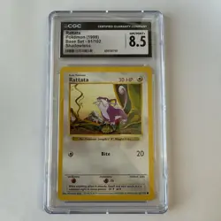 Rattata 1999 CGC 8.5 Pokemon Base Set Shadowless 61/102 - Image 1