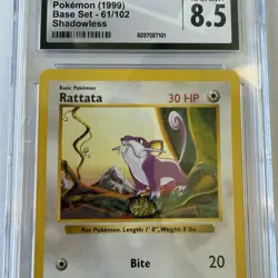 Rattata 1999 CGC 8.5 Pokemon Base Set Shadowless 61/102 - Image 4