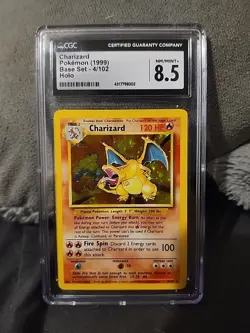 Pokemon TCG Charizard Base Set Holo Unlimited Rare Card 4/102 Cgc 8.5 - Image 1