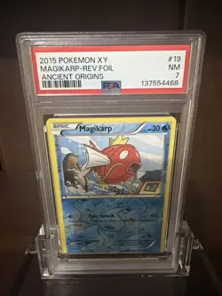 2015 POKEMON XY ANCIENT ORIGINS #19 MAGIKARP-REVERSE FOIL PSA 7 - Image 2