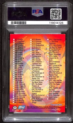 PSA Signed Rodger Parsons Topps 2000 Pokemon TV Animation Checklist Series 2 - Image 2