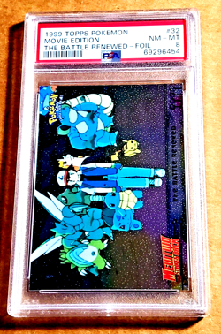 1999 Topps Pokemon Movie Edition THE BATTLE RENEWED #32 Holo Foil PSA 8 - Image 1