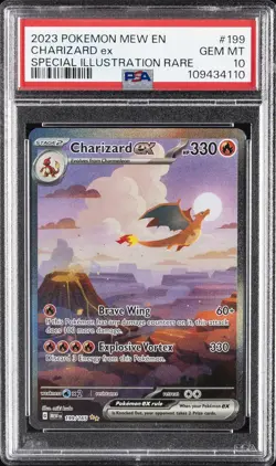 2023 POKEMON MEW EN-151 SPECIAL ILLUSTRATION RARE #199 CHARIZARD EX PSA 10 - Image 1