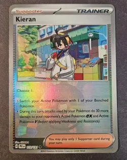 Pokemon TCG Kieran - (Poke Ball Pattern) 113/131 Prismatic Evolutions Holo M/NM - Image 1