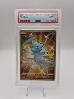 Pokemon Mew 025/025 Celebrations Secret Rare Full Art Holo PSA 10 - Image 1