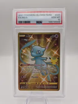 Pokemon Mew 025/025 Celebrations Secret Rare Full Art Holo PSA 10 - Image 3