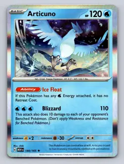 Articuno 144/165 Rare 151 Pokemon Holo NM - Image 1
