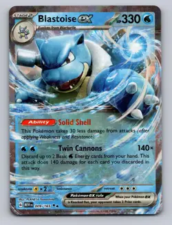 Blastoise ex 009/165 Double Rare 151 Pokemon Holo NM - Image 1