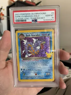 2021 Pokemon Celebrations Classic Collection #8 Dark Gyarados Gem Mint PSA 10 - Image 1