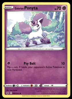 Galarian Ponyta 081/202 Common Sword & Shield Pokemon Lightly Played - Image 1