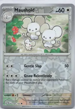 Maushold 168/193 Uncommon Paldea Evolved Pokemon TCG Reverse Holo NM - Image 1