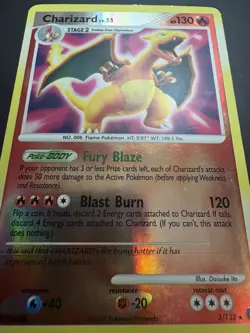 Charizard 3/132 D&P Secret Wonders Pokemon Card Reverse Holo Foil Rare LP - Image 2