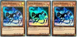 3 x SDPL-EN004 Flame Bufferlo - Super Rare 1st Edition Near Mint YuGiOh Cards - Image 1