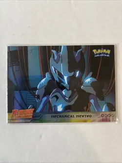 Pokemon Topps Mewtwo Strikes Back Movie #6 Mechanical Mewtwo Holo NM/LP Blue - Image 1