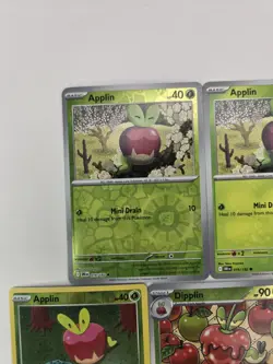 Pokemon Card Lot Of 10 Various Applin Dipplin Hyrdapple Collection Reverse Holo - Image 3
