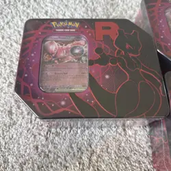 Pokemon TCG Team Rocket Tin (NEW) SEALED Mewtwo Lot Of 3 Tins - Image 2