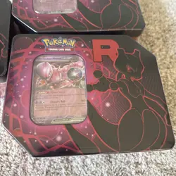 Pokemon TCG Team Rocket Tin (NEW) SEALED Mewtwo Lot Of 3 Tins - Image 3