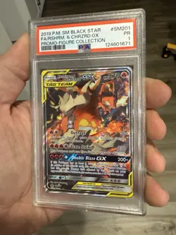 Pokemon TCG Reshiram and Charizard-GX SM201 PSA 1 LOW POP - Image 1