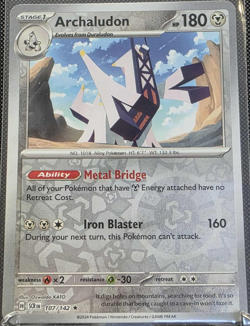 Archaludon 107/142 Reverse Holo Stellar Crown SCR NM/M Pokemon TCG - Image 1