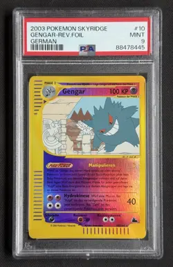 Pokemon 2003 Gengar Skyridge Reverse Holo – PSA 9 Mint – Deutsch – Pop 20! - Image 1