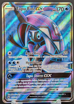Pokemon Tapu Fini GX #133/147 English Burning Shadows Ultra Rare Full Art - Image 1