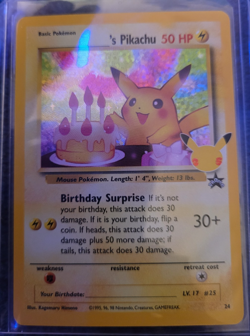 Pokemon Birthday Pikachu 24/53 Celebrations Classic Collection Holo NM - Image 1