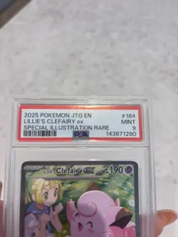 Pokemon Card - Journey Together Lillie's Clefairy EX Card 184/159 Graded PSA 9 - Image 3