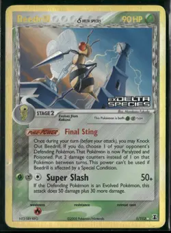 2005 Pokemon EX Delta Species Beedrill 1/113 Holo Rare NM - Image 1