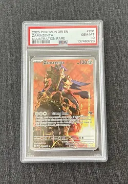 Pokemon 2025 SV Destined Rivals #201/182 Zamazenta Illustration Rare Holo Card - Image 1