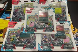 Pokemon TCG Journey Together 3 Pack Blister 5 Lot (3 Scrafty & 2 Yanmega) Sealed - Image 1