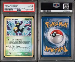 2004 POKEMON EX TEAM MAGMA VS AQUA #17 SEVIPER REV FOIL REVERSE HOLO PSA 8 - Image 3