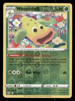 Weepinbell SWSH05: Battle Styles #002/163 Uncommon Reverse Holo Pokemon LP - Image 1