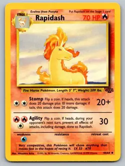 Rapidash 44/64 Uncommon Jungle Pokemon Unlimited Lightly Played - Image 1