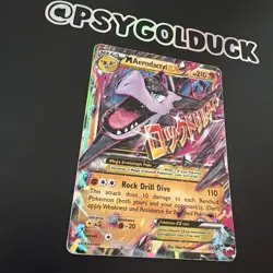 POKEMON TCG MEGA M AERODACTYL EX XY98 HOLO BLACK STAR PROMO HP E7 - Image 2