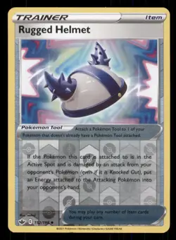 Rugged Helmet SWSH06: Chilling Reign #152/198 Uncommon Reverse Holo Pokemon LP - Image 1