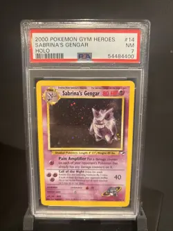 Pokemon Sabrina's Gengar Gym Heroes Unlimited Holo Rare #14 PSA 7 - Image 1