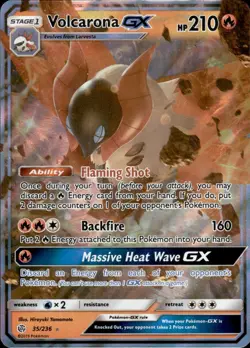 Volcarona GX 35/236 Holo GX Rare Cosmic Eclipse Pokemon Near Mint - Image 1