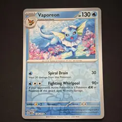Pokemon Vaporeon Rare Reverse Holo 134/165 Scarlet & Violet 151 - Image 1
