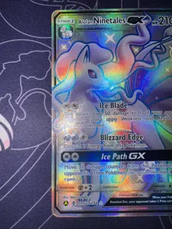 Pokemon Alolan Ninetales GX TCG Full Art Holo Card SV53/SV94 NM Condition/ Mint - Image 4