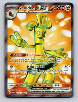 Gholdengo ex 231/182 Ultra Rare Paradox Rift Pokemon Holo NM - Image 1