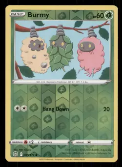 Burmy Reverse Holo Brilliant Stars #009/172 Common Pokemon LP - Image 1