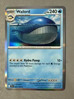 Pokemon TCG * Journey Together 041/159 Wailord Rare HOLO * UNG NM FRESH PK - Image 1