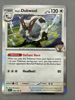 Pokemon TCG * Journey Together 136/159 Hop's Dubwool Rare HOLO * UNG NM FRESH PK - Image 1