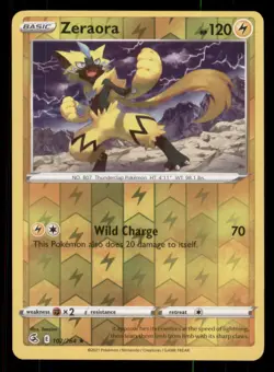 Zeraora SWSH08: Fusion Strike #102/264 Rare Reverse Holo Pokemon LP - Image 1